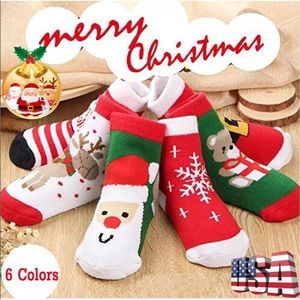 New 6pairs Kids Christmas Socks